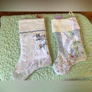 Vintage quilt Christmas stockings